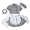 [Clear Stone] Lyrical Palette Cosplay Checkered Nurse Maid Women's Black