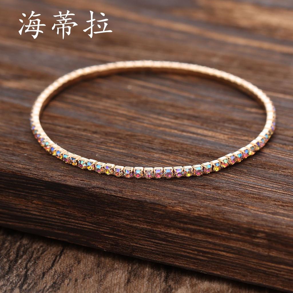 Color temperament high-grade colored diamond bracelet handmade fashion versatile multi-layer direct sales
