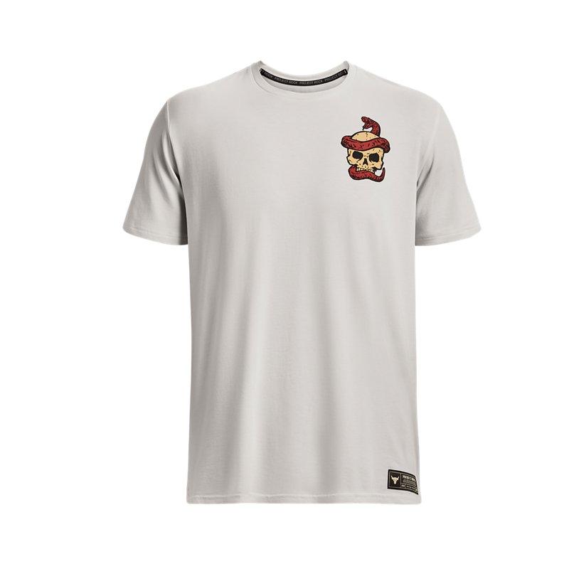 Under Armour Tréninkové tričko s potiskem lebky Johnson Series Pánské topy Bílé 1380854-114