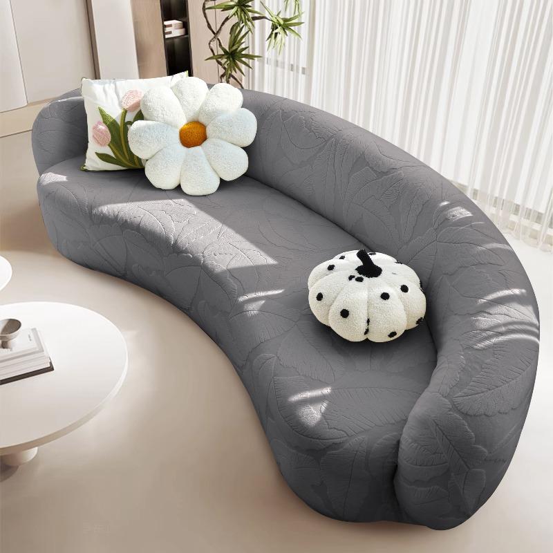

Shaped Sofa Protector Stretch Semi-Circular Curved Couch Cover Soft Leaves Sectional Jacquard Sofa Slipcover for Living Room S-90-140cm