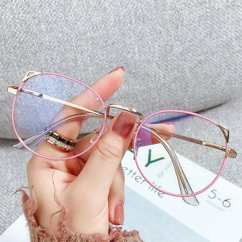 Cute Cat Ear Myopia Glasses Alloy Frame Trendy Office Women Finished Nearsighted Glasses Fashion Female Eyewear -1.0 To -6.0