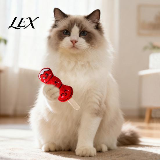 Durable Kitten Teething Toy Plush Cat Chew Toy, Sugarcoated Haws Stick Design, Anxiety Relief for Cats Stuffed Indoor Biting, Boredom Relief,