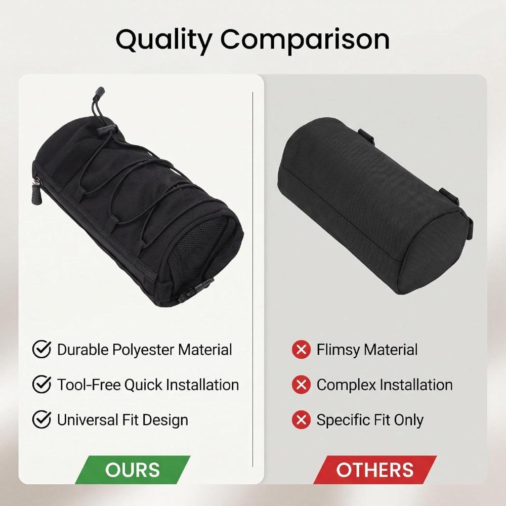Compact Bike Front Bag Black Bike Front Pouch Durable Handlebar Storage Bag  Phone Storage