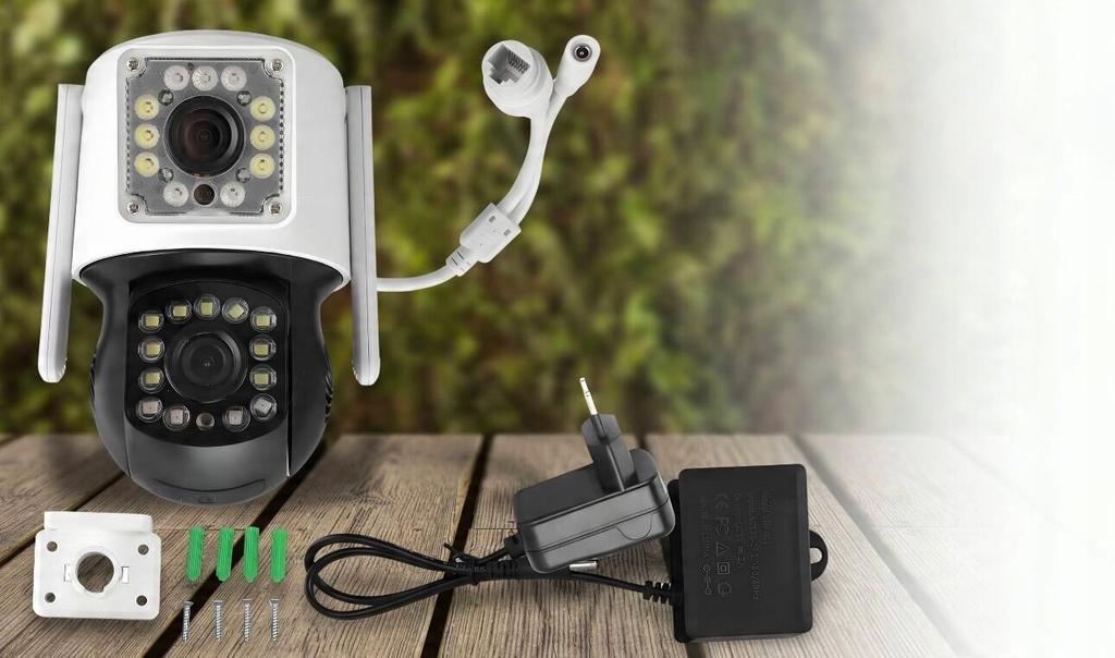 Dual Ip Smart Wifi Camera Outdoor Rotatable 4K 8Mpx Alarm Detection
