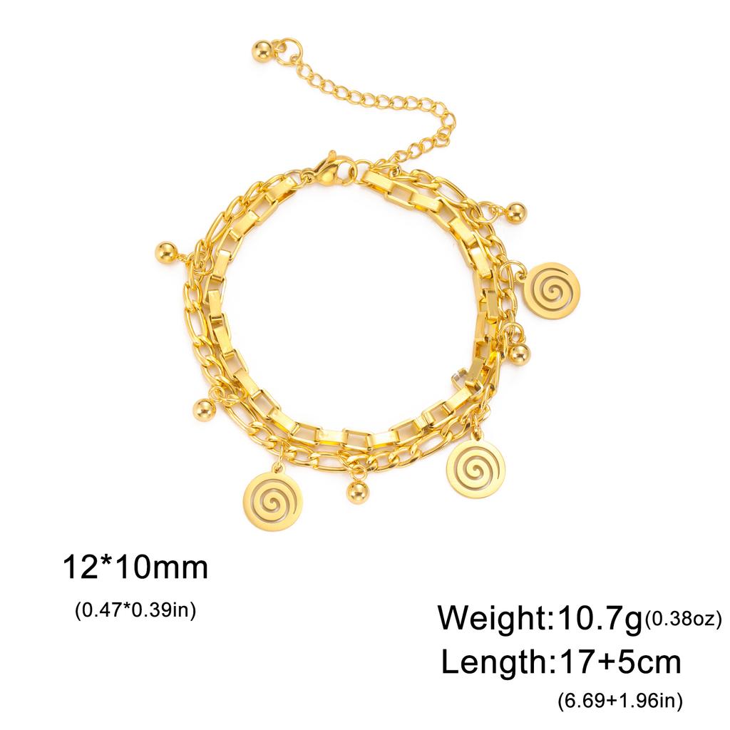 Cazador Spiral Swirl Charm Bracelet Stainless Steel Jewelry Paper Clip Chain Bracelets for Women Gift 2025 Trend Wholesale New