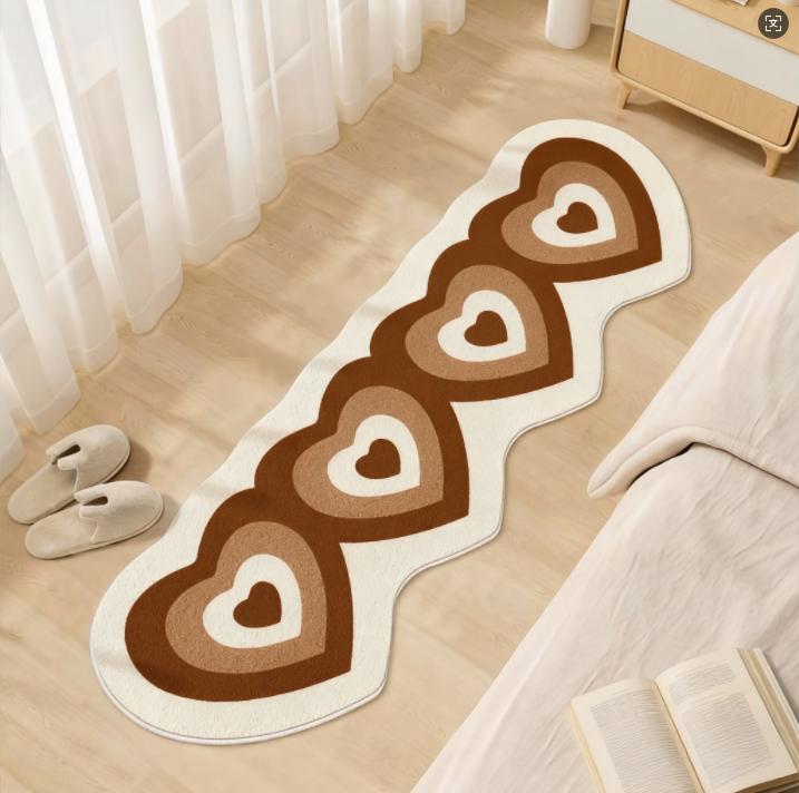 Irregular Shape Rugs for Bedroom Heart Shape Living Room Decoration Girl Carpet Thickend Plush Bedside Rug Fluffy Soft Floor Mat
