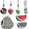 Copper Summer Fruit Trinkets Watermelon Pineapple Charm Beads Fit For Original Bracelets Diy Women'S Jewelry Accessories