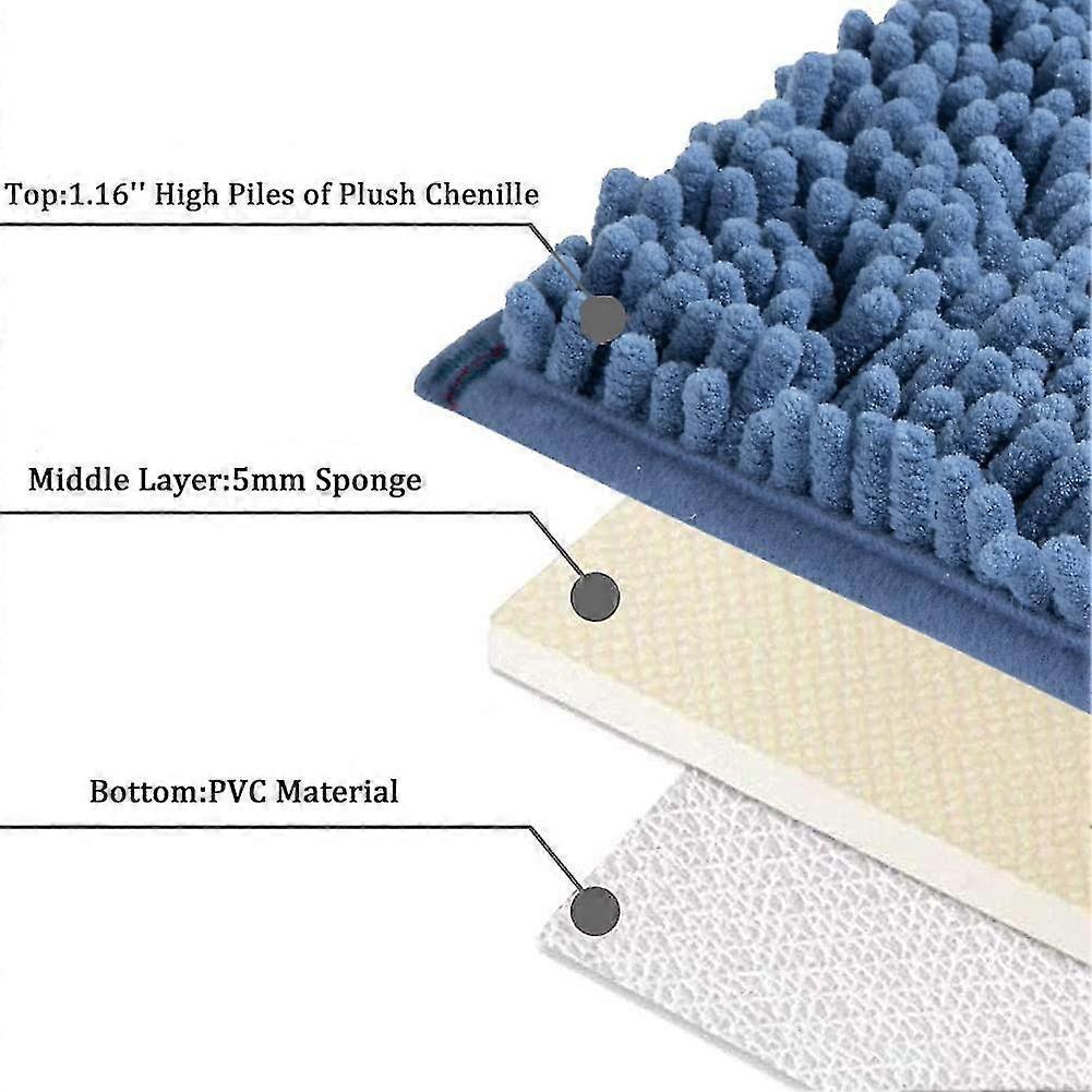 Bath Mat Lake Blue Bathroom Mat, 40cm 60cm, Non-slip Bath Mat, Thick Soft Durable Bath Mat For Bathroom, Easier To Dry, Plush Mat For Bathtub, Rain S