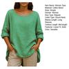 Women Tops Round Neck Long Sleeve Loose Fit Casual Blouse Breathable Soft