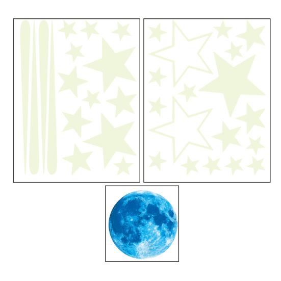 Waterproof Wall Stickers Self-Adhesive PVC Scratch-Resistant Wall Decals Removable Glow in The Dark Wall Stickers for Bathroom Living Room Bedroom