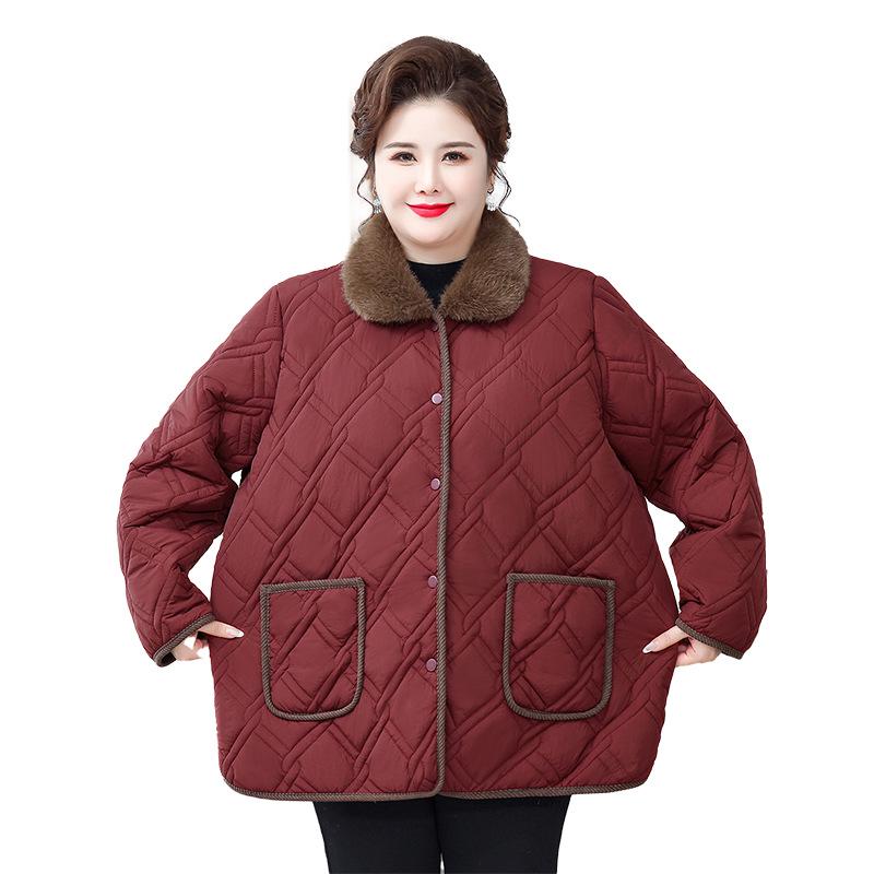 Mamas Baumwolljacke mit Fleecefutter in Übergröße: Gemütliche Herbst-/Winterkleidung für Frauen mittleren Alters und ältere Frauen