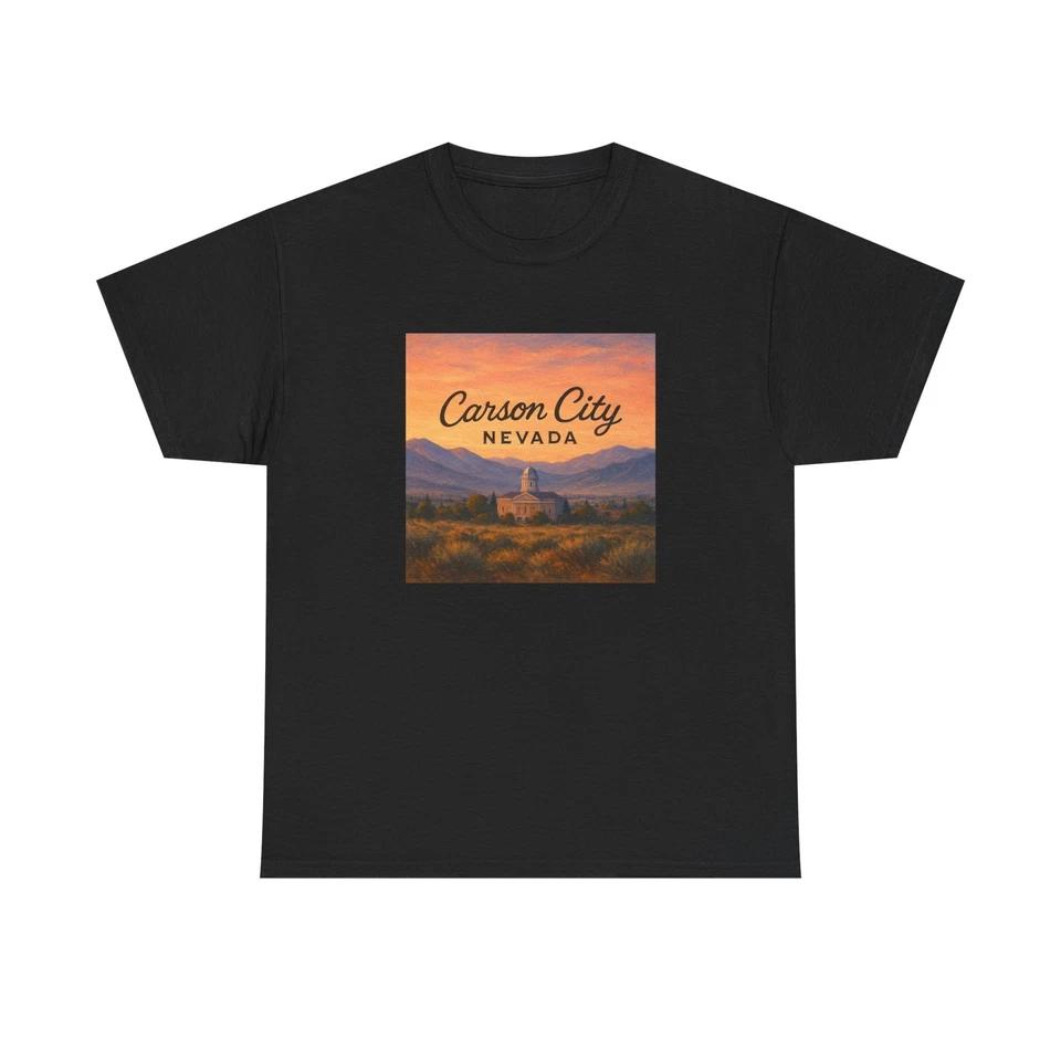 Unisex Adult T Shirt Carson City Nevada Sierra Sunset Art XL