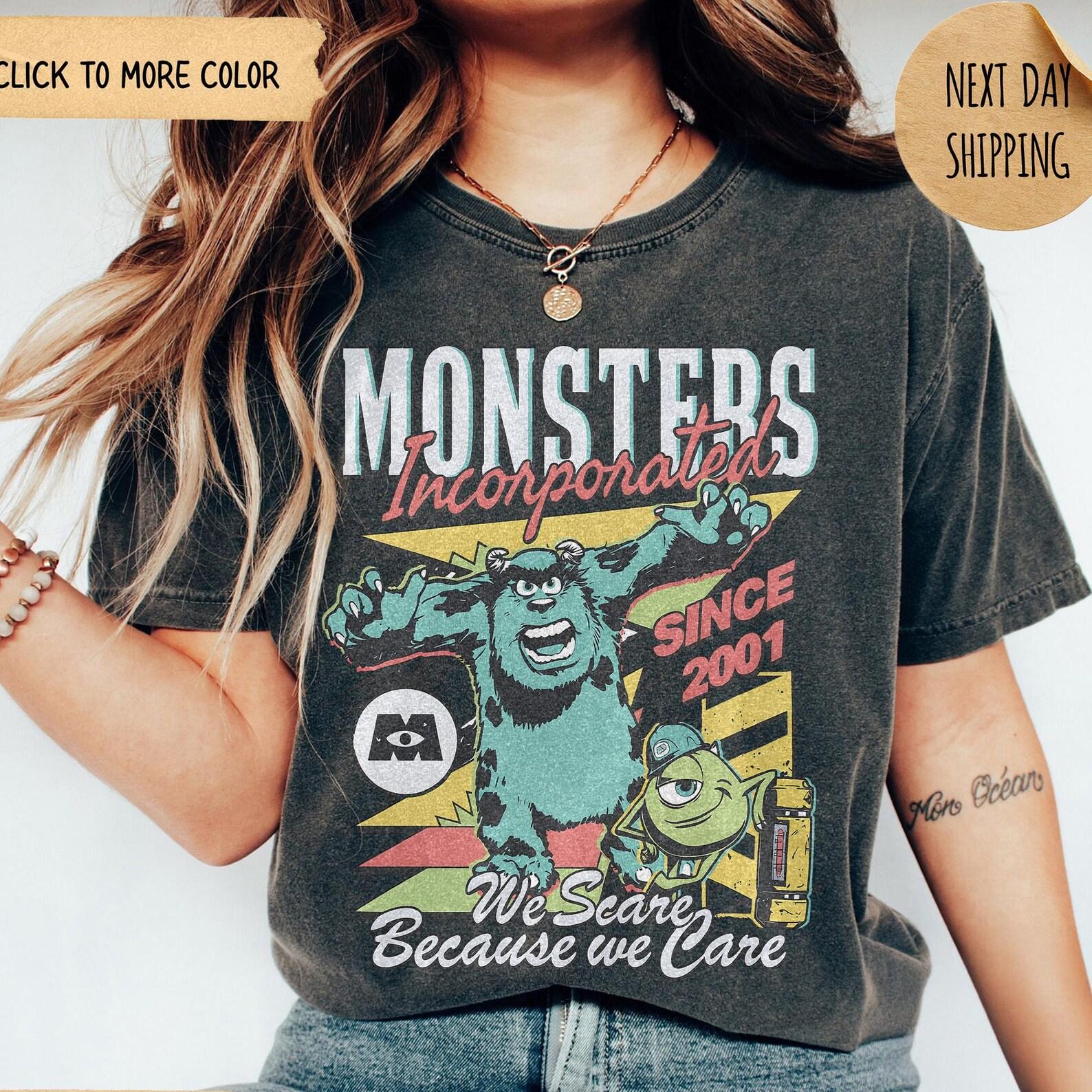 Comfort Colors Monsters Incorporated Since 2001 We Scare Because We Care T-Shirt, Disney Sulley & Mike Monster Inc Tee, Monsters University 100