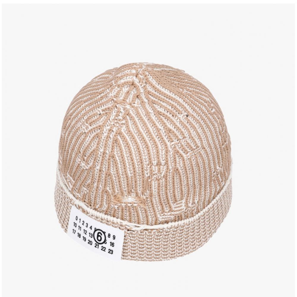 Maison Margiela Mm6 Logo Patch Ribbed Beanie S52tb0011 M13214