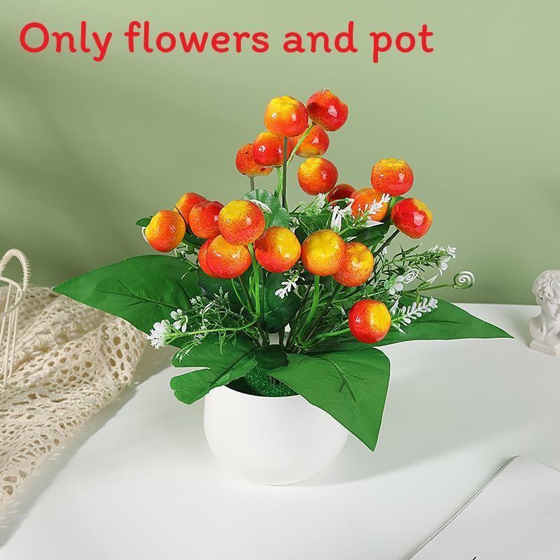Strawberry Simulate Apple Orange Peach Pomegranate Fruit Tree Potted Plants