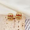 Childlike Hamburger Stud Earrings - Cute, Creative, Daily & Vacation Ear Accessories for Women