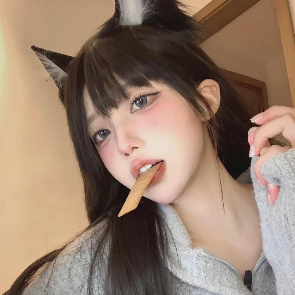 Black and White Cat Ear Plush Headband - Cute Lolita Hair Accessory