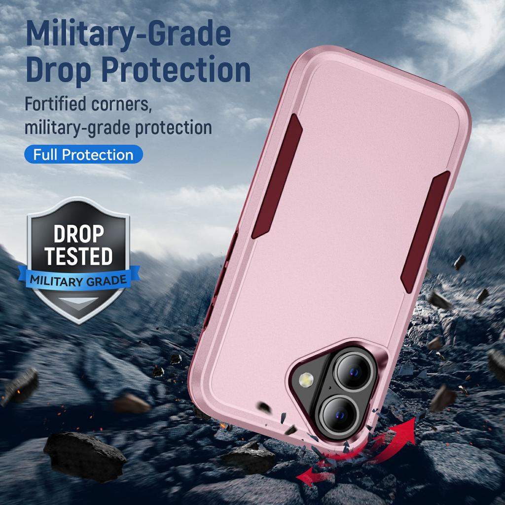 For iPhone 17 Case PC + TPU Military Grade Drop Protective Phone Cover