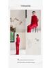 Women's Elegant Chinese Red Suit - 2025 Acetate Formal Wear for Banquets & Events