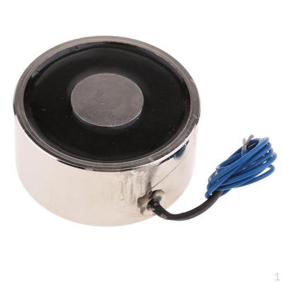 DC Electric Magnet Solenoid Lifting Cylinder Electromagnet Lift Holding, Silver