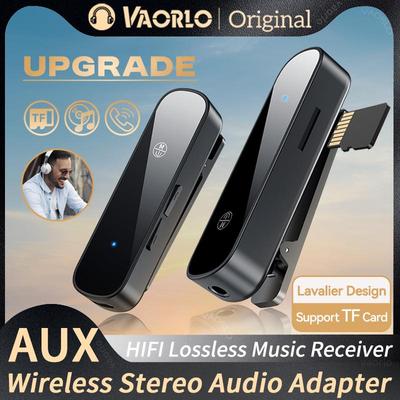 Business Collar Clip Bluetooth 5.3 Musikempfänger mit Mikrofon Wireless Audio Adapter 3,5 MM AUX TF-Karte Stereo Hifi Verlustfreie Musik