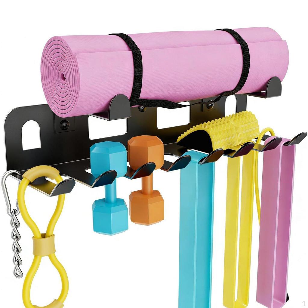 Gym Equipment Storage Rack Bar Wall for Home Jump Ropes Lifting Belt Fitness Bands Barbell
