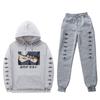 Anime Naruto Kakashi Sharingan Hooded Fleece-lined Unisex Sweatshirt Set Winter Casual Wear