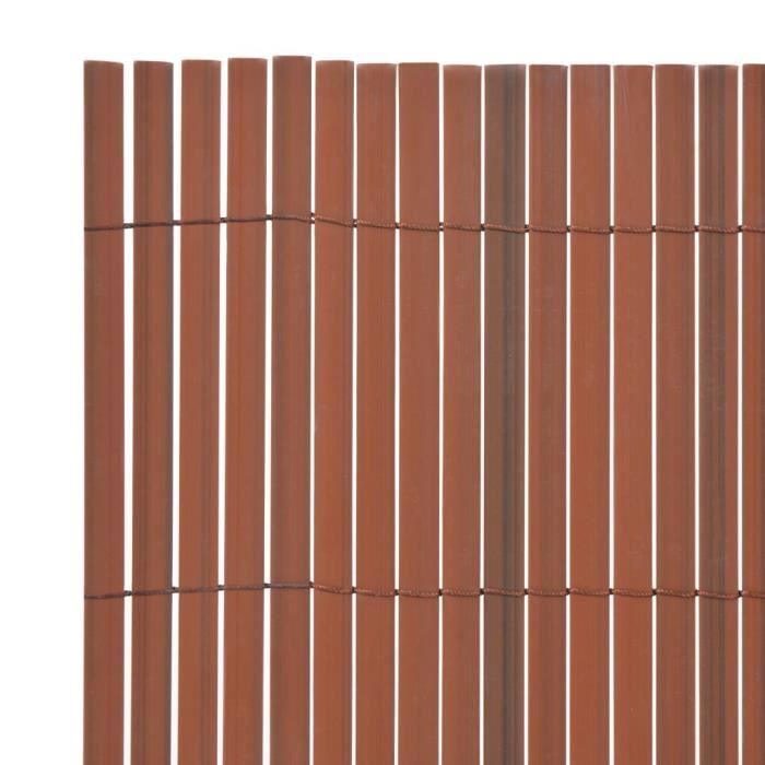 Clôture de jardin - VIDAXL - Double face - PVC - Marron - 90 x 500 cm