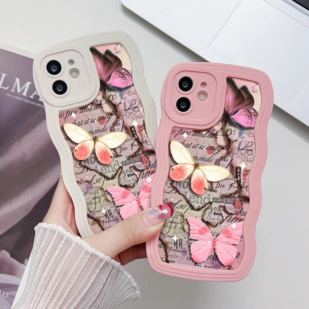 Mobile Phone Cases for iPhone 11 13 XR 15 Pro Max 12 14 Pro Max Case iPhone 16 7 Plus 8 Plus XS Max Big Wave Solid Color Cartoon Anti-drop Waterproof