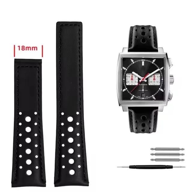 

Оригінальний шкіряний ремінець для годинника 22 мм Для TAG HEUER MONACO CARRERA CBL2115 Чоловічий шкіряний дихаючий ремінець для годинника Браслет зі складаною застібкою 22mm