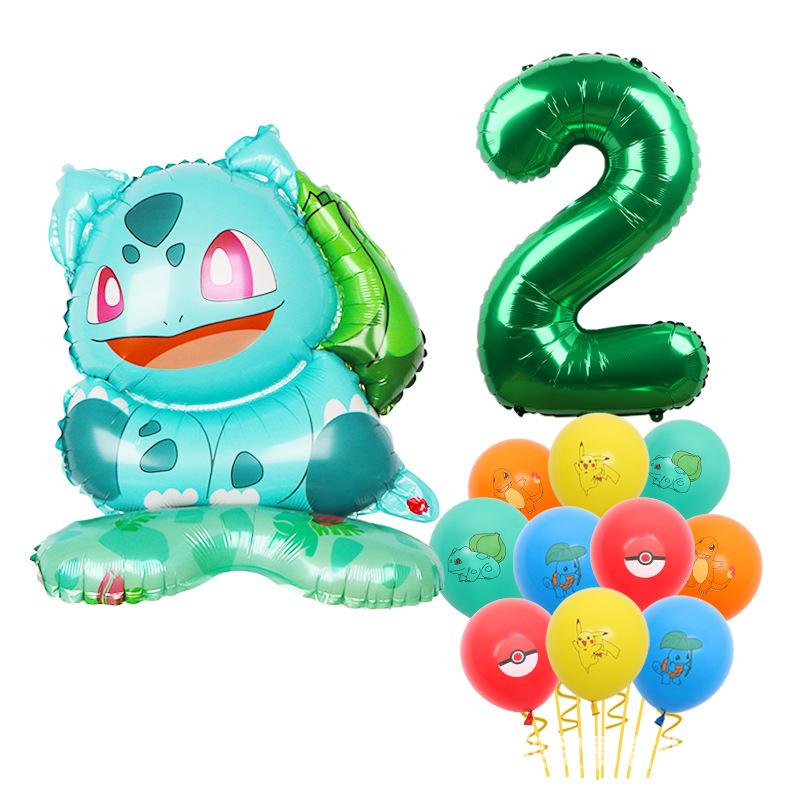 Standing Pokémon Pikachu Squirtle Child Elf Birthday Aluminum Film Printing Latex Balloon Gift