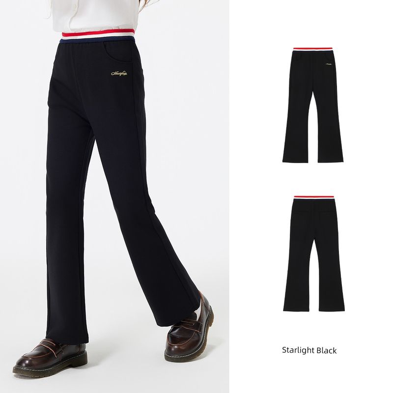 Navigare Italian Small Sailboat Girls' Flared Pants Spring and Autumn Thin Style 2026 Children's Slightly Flared Pants for Girls