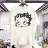 2026 Newest Comfort Leisure Skin-friendly Betty Boop Face Graphic Short Sleeve Retro White Unisex Tshirt Men Women Men T Shirt