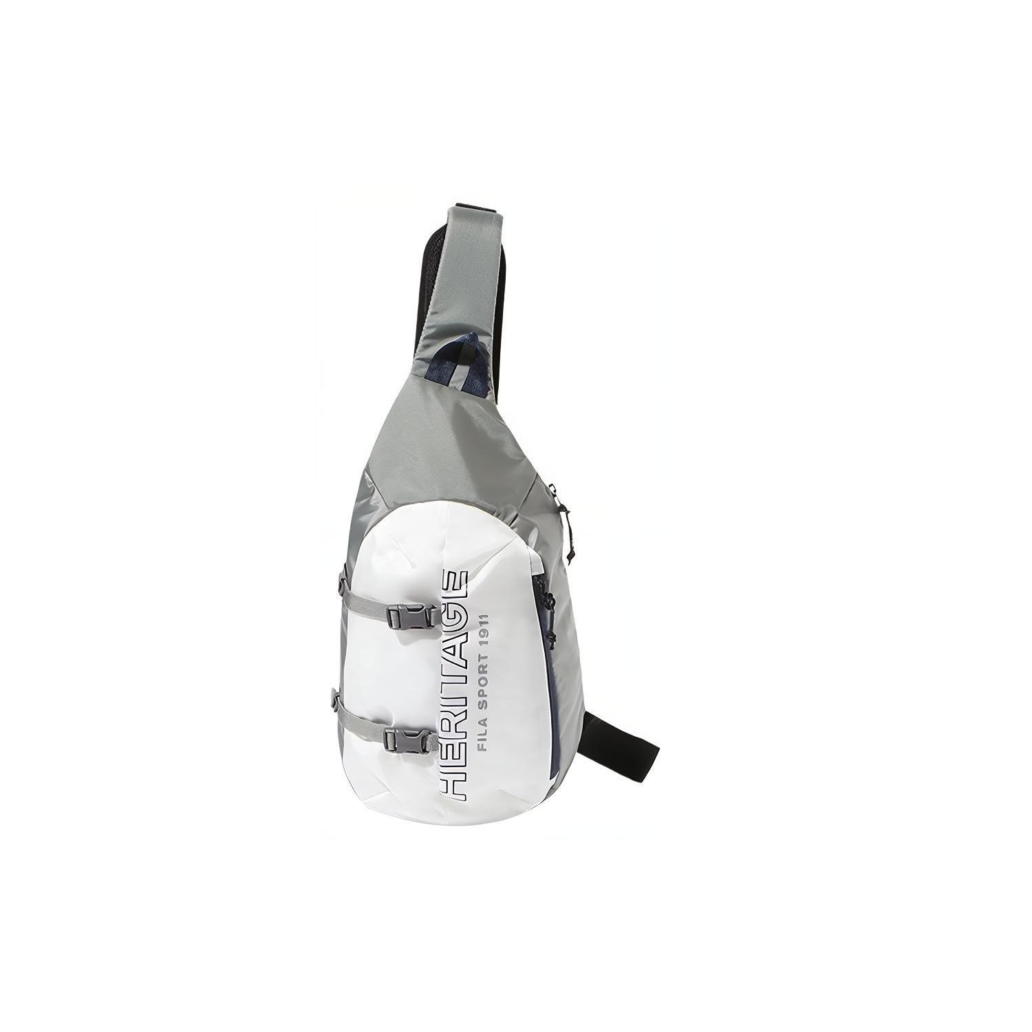 

FILA Color Block Logo Nylon Shoulder Crossbody Chest Bag Unisex bags White Gray FS3BCF6325XOWH One Size