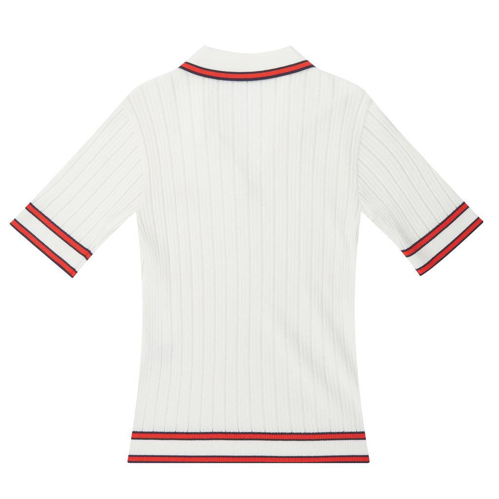 MARTINE GOLF Tip Point Collar Sweater_White