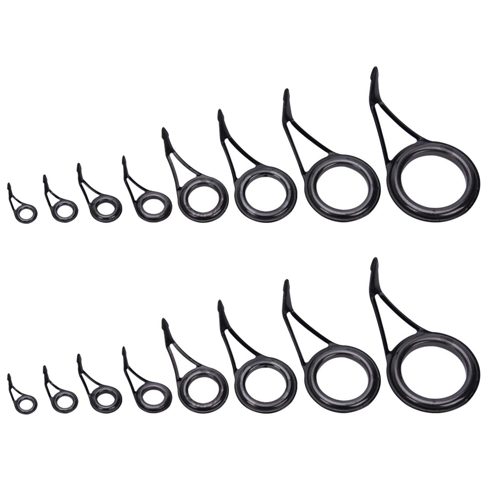 

16Pcs Rod Repair Kits Ceramic Fishing Rod Guide Tip High Carbon Steels Frame Fishing Rod Guide Tip Circle Rings Eye 1