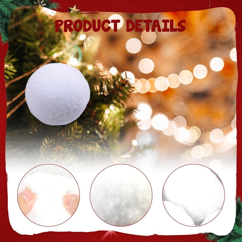 Artificial Snowballs Synthetic Fiber Snowball Fight Party Toy Fake Snowballs for Christmas Gift Indoor Outdoor Decor