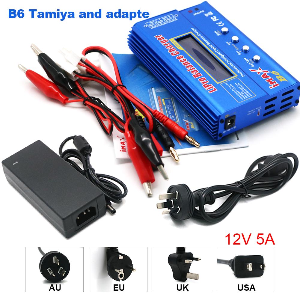 IMAX B6 80W Lipo Charger T/Tamiya/XT60 Plug For NiMh Li-ion Ni-Cd Lipo Battery Balance Discharger+12V 5A Adapter For Rc Charger
