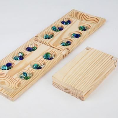 Mancala Brettspiel - Lustiges Klassisches Tischspiel mit Holzbrett für Erwachsene & Kinder