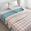Muji-Style Breathable White Grid Summer Quilt