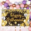 Retirement Black Golden Theme Decoration Background Cloth Party Event Props