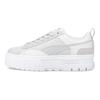Puma Mayze Patchwork Canvas Comfortable Casual Low-Top Sneakers Women Sneakers Gray White 383687-02