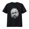 ALEX JONES Face Original Art T Shirt for Men Unique Design High Quality Print Vintage Washed Slightly Designer Clothes Fashion