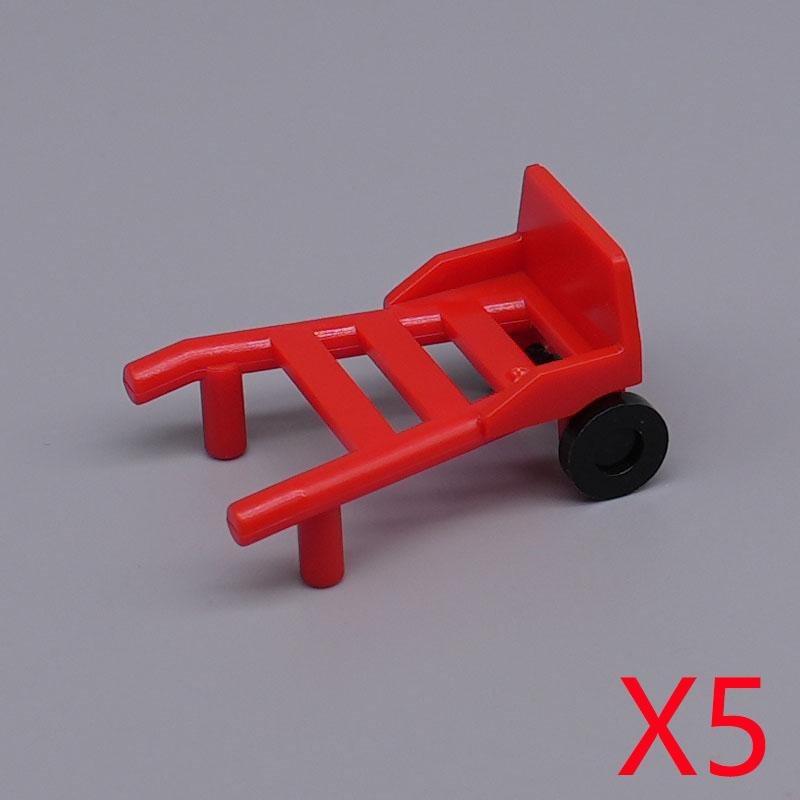 MOC City Scene Building Blocks Food Accessories Vegetable Fruit Shopping Cart Wine Bottle Toy