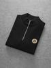 European Autumn/Winter Men's Slim Fit Embroidered Wool Half-Zip Sweater