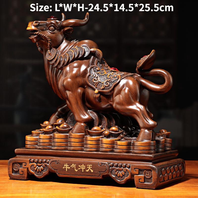 

Фэншуй Золотой Бык украшения из смолы Lucky House для дома, гостиной, ТВ-шкафа, винный шкаф, декор, подарки, украшения