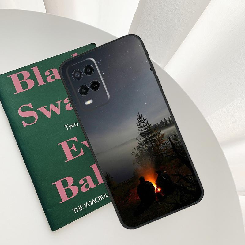 Night Camping Fire For OPPO A40 A60 A80 A5 A6 Pro A15 A17 A57 A16 A76 A96 A18 A38 A58 A78 A98 A54 A74 A94 Case