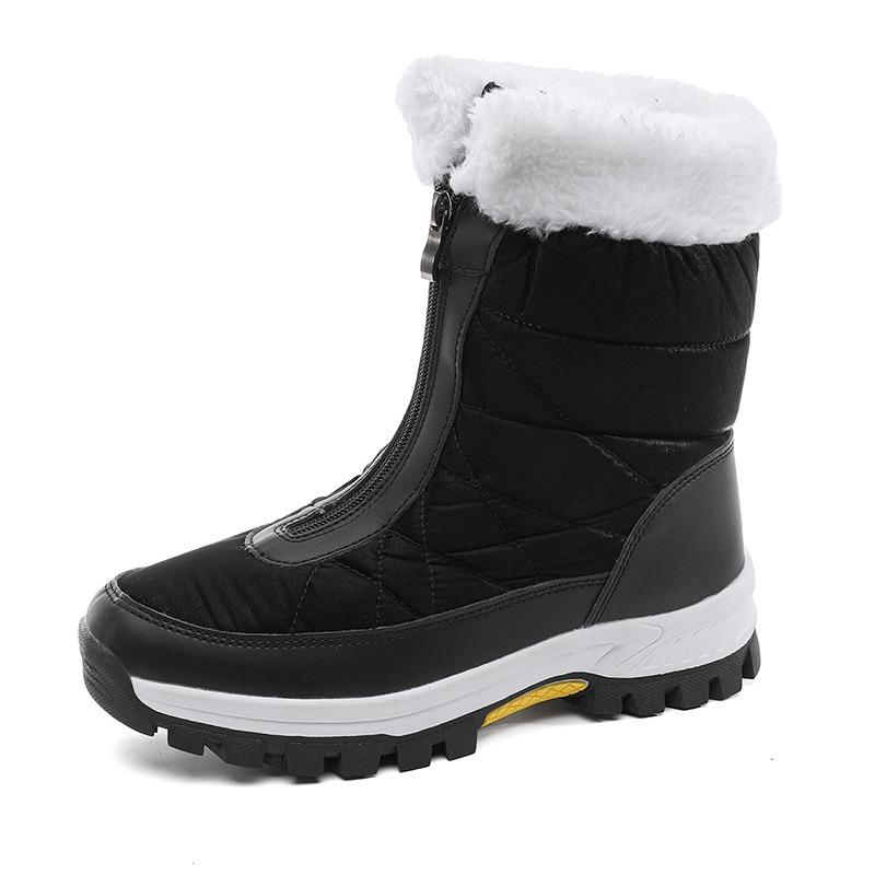 Women's Plus Size Cotton Boots - New Casual Fleece-Lined Thickened Warm Snow Boots - Large Cotton Boots