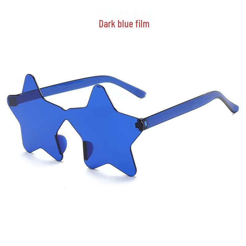 Colorful Rimless Star Party Sunglasses: Fun One-Piece Design