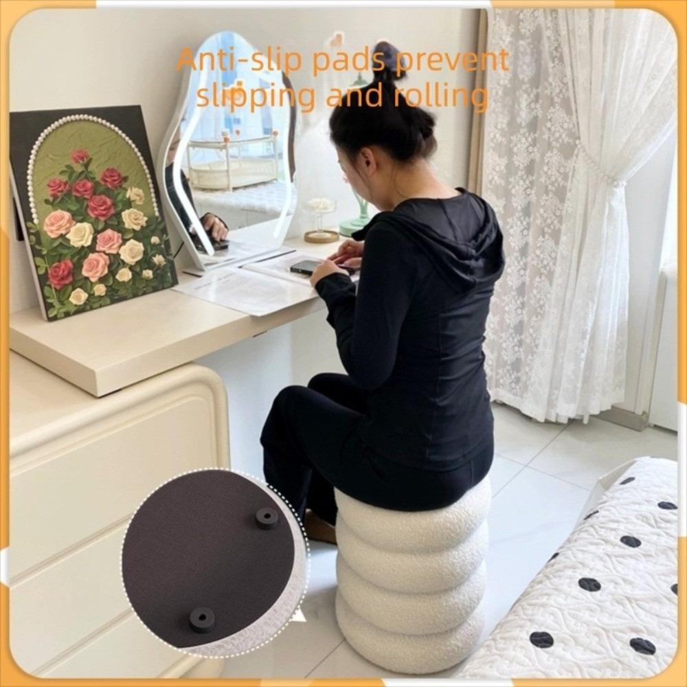 Cream Style Household Small Stool Home Furniture Round Stool Minimalist Low Stool Home